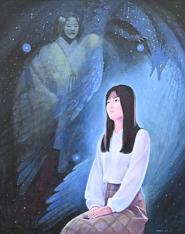 第73回 光陽展　委員　鈴木 幸夫　（ｽｽﾞｷ ﾕｷｵ）　そら・羽衣　（油）　F100